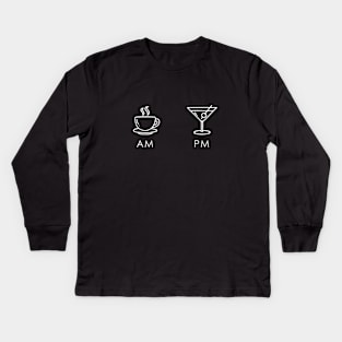 AM PM Cocktail Kids Long Sleeve T-Shirt